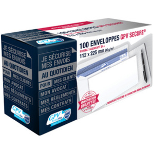 GPV Enveloppes SECURE, 112 x 225 mm, avec fenêtre, blanc