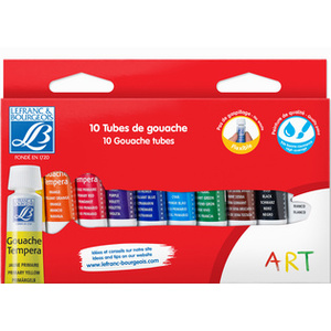 LEFRANC BOURGEOIS Gouache, étui carton de 5 tubes de 10 ml