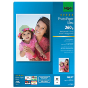 sigel papier photo jet d'encre Ultra, trés brillant, A4