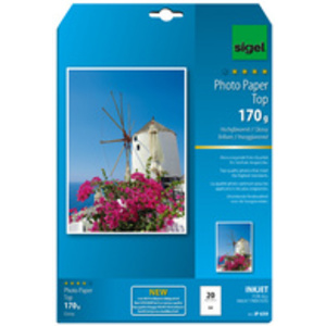 sigel papier photo jet d'encre Top, A4m, brillant, 125 g/m2