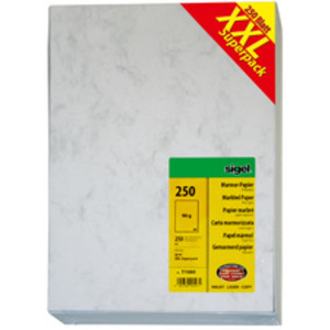 sigel papier marbré, A4, 200 g/m2, carton prestige, bleu