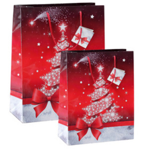 sigel Sac cadeau de Noël 'Sparkling Tree', grand