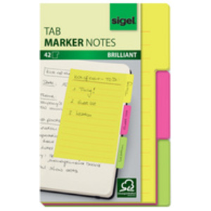 sigel Marque-page auto-adhésif Tab Marker Notes, papier