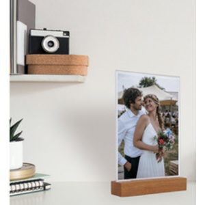 sigel Présentoir de table avec socle en bois, acrylique, A6