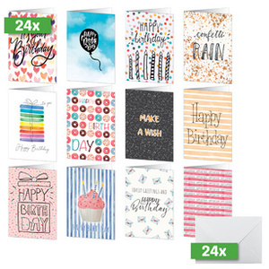 sigel Set de cartes d'anniversaire 'Colorful Birthday Fun'