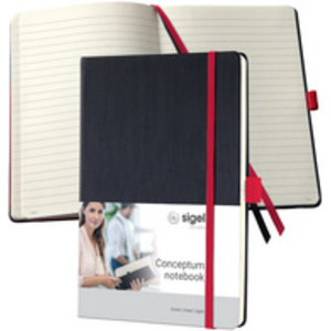 sigel Carnet de notes Conceptum, A5, ligné, noir/rouge