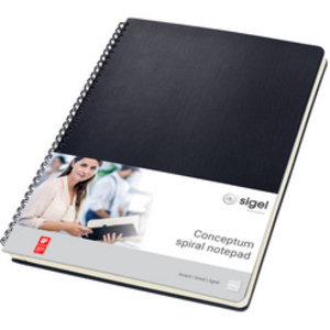 sigel Cahier à spirale Conceptum, A4, quadrillé, noir