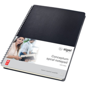 sigel Cahier à spirale Conceptum avec index, A4, quadrillé