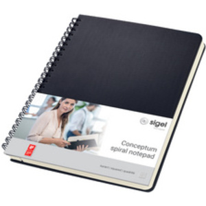 sigel Carnet à spirale Conceptum, A5, quadrillé, noir