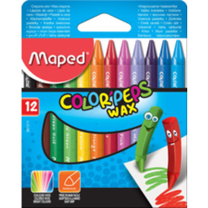 Maped Crayon de cire COLOR'PEPS WAX, étui en carton de 12