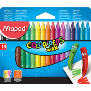 Maped Crayon de cire COLOR'PEPS WAX, étui en carton de 24