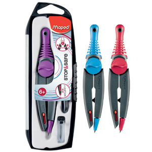 Maped Boîte de compas Stop & Safe avec bague d'adaptation,