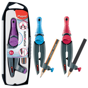 Maped Boîte de compas Stop & Safe avec bague d'adaptation,