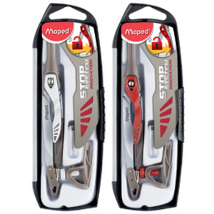 Maped Boîte de compas Stop System, 3 pièces, rouge - 90089