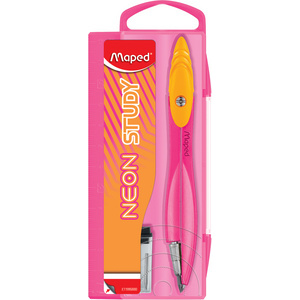 Maped Coffret de compas STUDY NEON, avec bague, assorti
