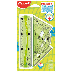 Maped mini kit de géométrie Flex, incassable, 4 pièces