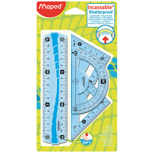 Maped mini kit de géométrie Flex, incassable, 4 pièces
