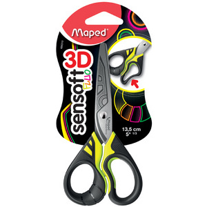 Maped Ciseaux Sensoft 3D Fluo, rond, longueur: 135 mm