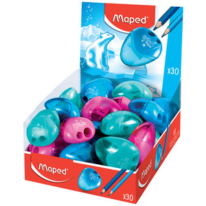 Maped Taille-crayon double i-gloo, assorti, présentoir de 30