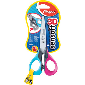 Maped Ciseaux scolaires Sensoft 3D, longueur: 130 mm,