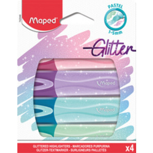 Maped Surligneur Glitter PASTEL, étui carton de 4