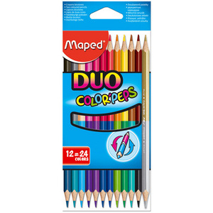 Maped Crayons bicolores COLOR'PEPS DUO, triangulaire, étui