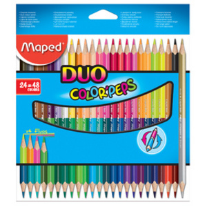 Maped Crayons bicolores COLOR'PEPS DUO, triangulaire, étui
