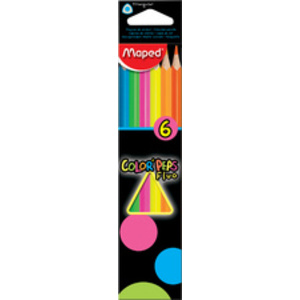 Maped Crayons de couleur COLOR'PEPS Fluo, étui carton de 6