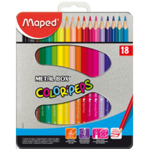 Maped Crayon de couleur COLOR'PEPS, étui métal de 48
