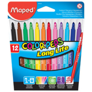 Maped Feutre COLOR'PEPS LONG LIFE, étui carton de 18