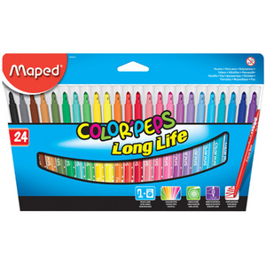 Maped Feutre COLOR'PEPS LONG LIFE, étui carton de 24