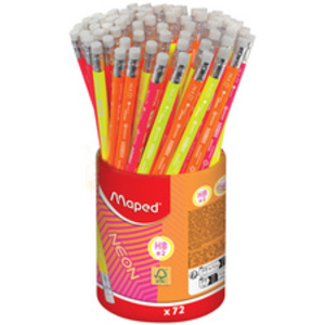 Maped Crayon à papier NEON, avec gomme, dureté: HB, pot 72
