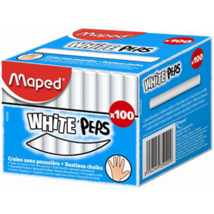 Maped Craie pour tableau WHITE'PEPS, rond, blanc  - 93664