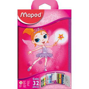 Maped Trousse Fairy, en polyester, rose, garni