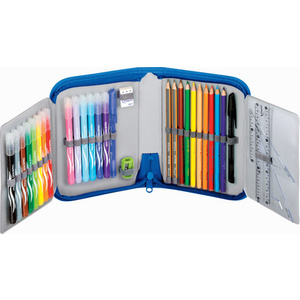 Maped Etui pour écolier Jungle, en polyester, bleu, garni