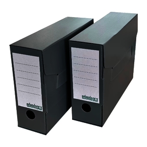 Extendos Boîte d'archives en polypropylène alvéolé, gris