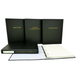 ELVE Classeur 'Livre d'inventaire', 4 anneaux, en PVC noir  - 21263