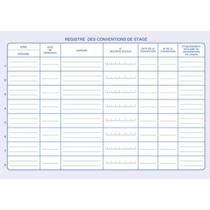 ELVE Registre 'Conventions de stage Suivi des stagiaires'
