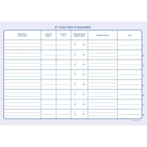 ELVE Registre 'Conventions de stage Suivi des stagiaires'