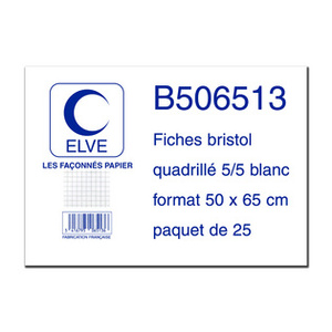 ELVE Fiches bristol quadrillées 5/5, 500 x 650 mm, 25 fiches