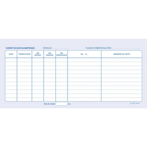 ELVE Bloc spiralé 'Suivi kilométrique', 50 feuillets, dupli