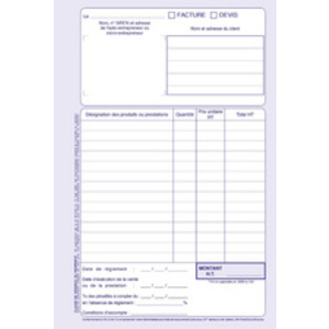 ELVE Manifold Factures / Devis, 50 feuillets, A5, dupli