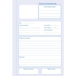 ELVE Manifold 'Fiche d'intervention', original + 2 duplicata