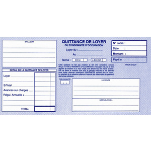 ELVE Manifold 'Quittances de loyer', 105 x 210 mm horizontal