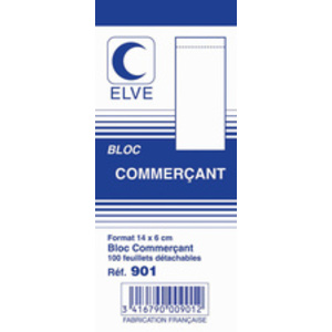 ELVE Bloc commerçant, 60 x 140 mm, 100 feuillets