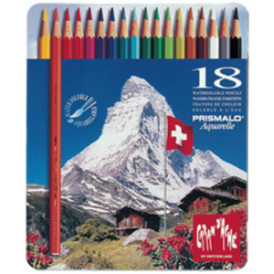 CARAN D'ACHE Crayon de couleur PRISMALO Aquarelle, 12 pièces