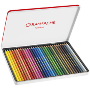 CARAN D'ACHE Crayons de couleur SWISSCOLOR, étui métal de 18