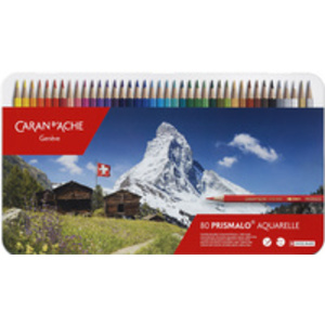 CARAN D'ACHE Crayon de couleur PRISMALO Aquarelle, 80 pièces