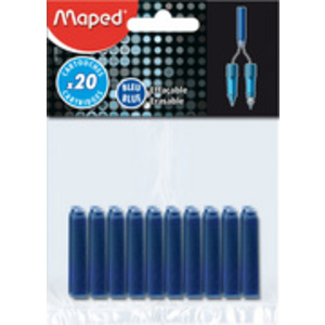 Maped Cartouche d'encre, bleu, dans un blister