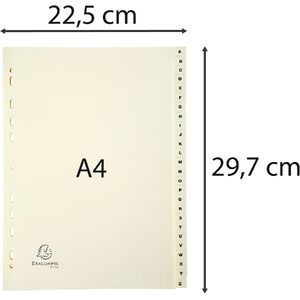 EXACOMPTA Intercalaires carte peau, A-Z, A4, 26 touches